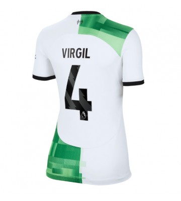 Lacne Ženy Futbalové dres Liverpool Virgil van Dijk #4 2023-24 Krátky Rukáv - Preč